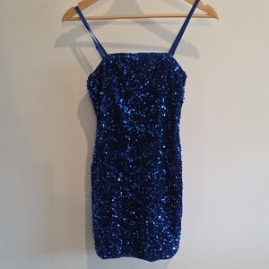 Sapphire Sequin Mini Dress